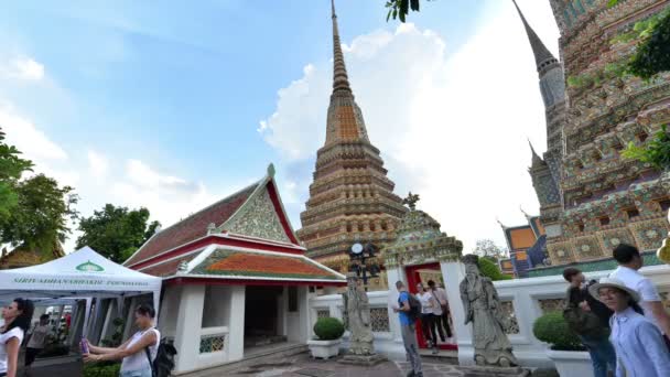 Bangkok Thaiföld November 2018 Idő Telik Azonosítatlan Turista Utazik Wat — Stock videók