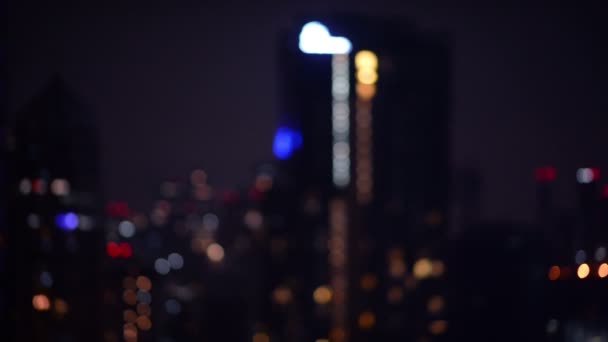 Abstraktní Městská Noční Světlo Pohled Bokeh Rozostření Pozadí — Stock video