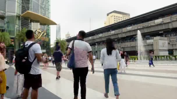 Bangkok Tailandia Noviembre 2018 Lapso Tiempo Los Turistas Frente Centro — Vídeo de stock