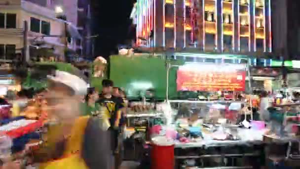 Bangkok Tayland Kasım 2018 Hiper Sukut Turist Ile Gece Pazarı — Stok video