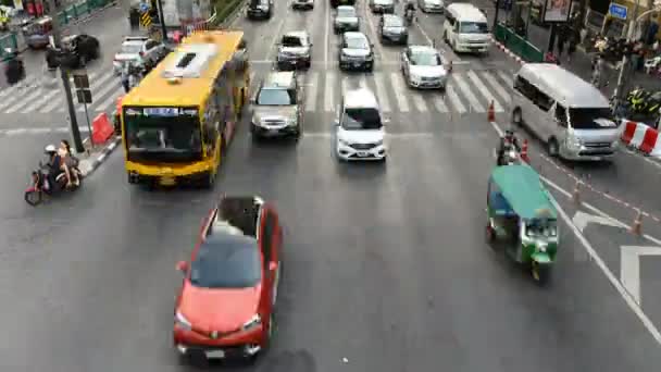 Bangkok Thailand November 2018 Zeitraffer Blick Auf Den Verkehr Mit — Stockvideo