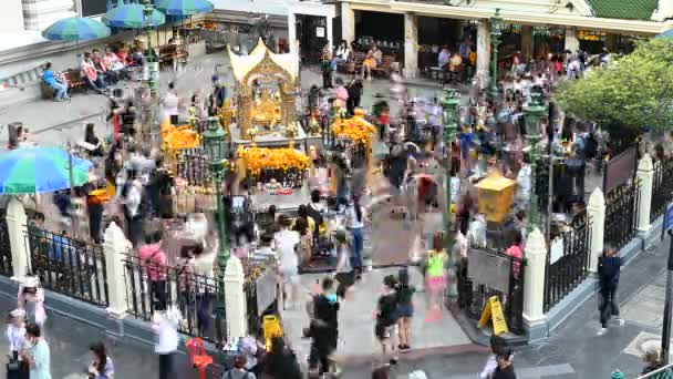 Bangkok Tailândia Novembro 2018 Lapso Tempo Santuário Erawan Lugar Famoso — Vídeo de Stock