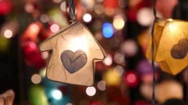 4 k aydınlatma eve kağıt fener bokeh ile