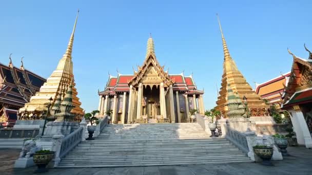 Wat Phra Kaeo Lub Rozciągacza Szmaragdowej Buddy Landmark Bangkok — Wideo stockowe