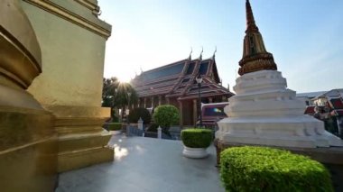 4k Wat Phra Kaew ünlü Tapınağı Emerald Buda üzerinde hareketli kamera