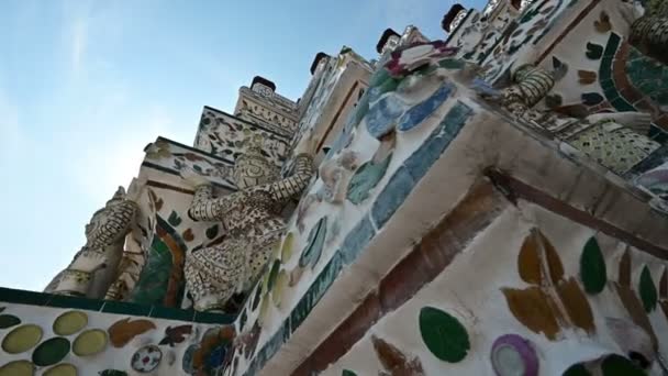 Deatail Pagode Central Wat Arun — Vídeo de Stock