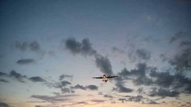 飛行機 航空機 旅客機 飛行機 アプローチ バックグラウンド ビジネス 目的地 フライト モーション — ストック動画