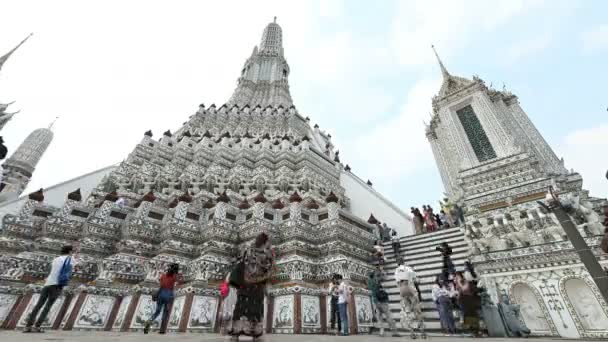 Bangkok Tailandia Enero 2019 Vista Temporal Pagoda Central Caminatas Turísticas — Vídeos de Stock