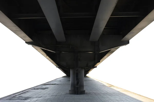 Sotto Ponte Acciaio Sfondo Bianco — Foto Stock