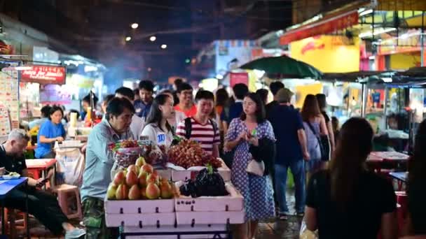 Bangkok Thailandia Giugno 2019 Folla Non Identificata Persone Chinatown Bangkok — Video Stock