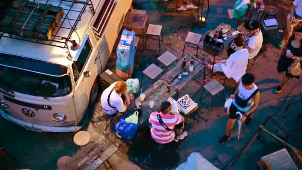 Bangkok Tailândia Junho 2019 Vista Turística Restaurante Livre Chatuchak Market — Vídeo de Stock