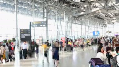 Suvarnabhumi Havaalanı yolcu terminalinin 4k Zaman atlamalı