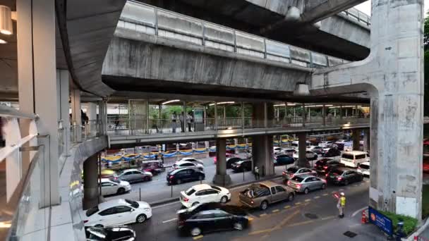 Bangkok Thaïlande Août 2019 Time Lapse View Traffic Bts Sky — Video