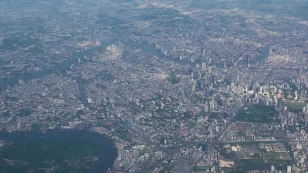 Vista Aérea Sobrevolando Bangkok Paisaje Urbano — Vídeos de Stock