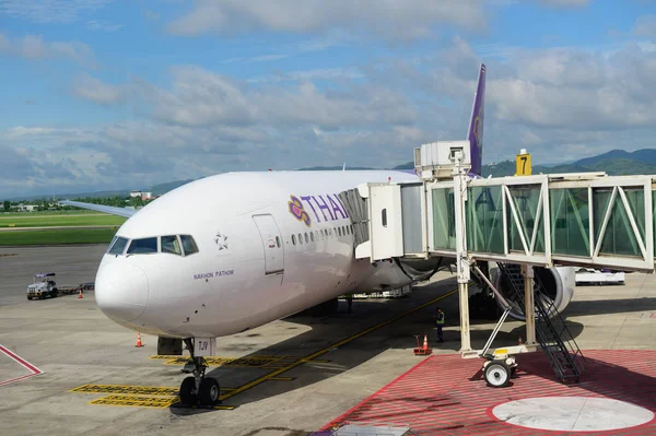 Chiang Mai Tailandia Agosto 2019 Thai Airways Boeing 777 200Er — Foto de Stock