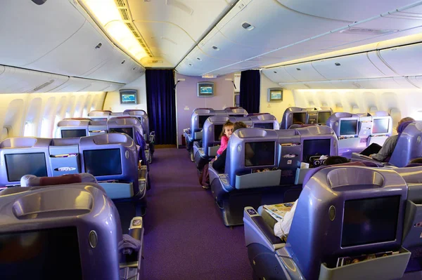 Bangkok Tajlandia Sierpnia 2019 Fotele Klasy Biznes Thai Airways Boeing — Zdjęcie stockowe