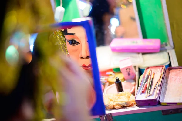 Bangkok Tailandia Octubre 2019 Maquillaje Personal Detrás Del Escenario Ópera — Foto de Stock