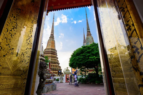 Big Pagoda Och Thai Konst Arkitektur Wat Pho — Stockfoto