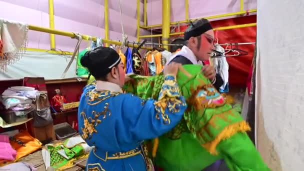 Bangkok Tailandia Octubre 2019 Intérprete Ópera China Backstage Antes Actuar — Vídeo de stock