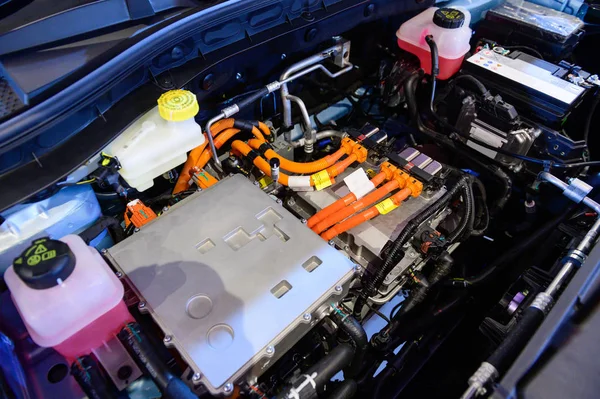 Cierre Del Motor Del Coche Eléctrico — Foto de Stock