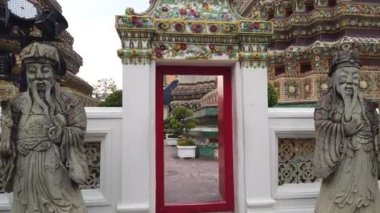 Bangkok 'taki Wat Pho' da 4k Otantik Tayland mimarisi