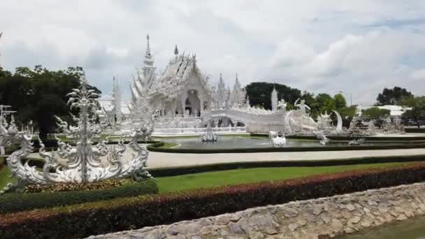 Chiang Rai Thaïlande Juillet 2020 Temple Blanc Destination Célèbre Wat — Video