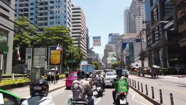 Bangkok Thailand August 2020 Bangkok Traffic Lots Motorcycles — Stock Video