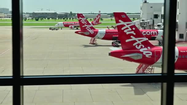 Bangkok Tajlandia Sierpnia 2020 Lotnisko Don Muang Tajskim Samolotem Azjatyckim — Wideo stockowe
