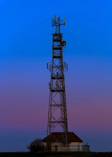 Transmisor Del Operador Móvil Hora Azul — Foto de Stock