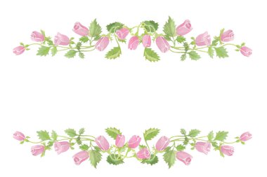 Gül - bir horizont, çiçeklenme bir gölge 'leylak şifon', whth yeşil leavels tomurcukları çerçevesinden