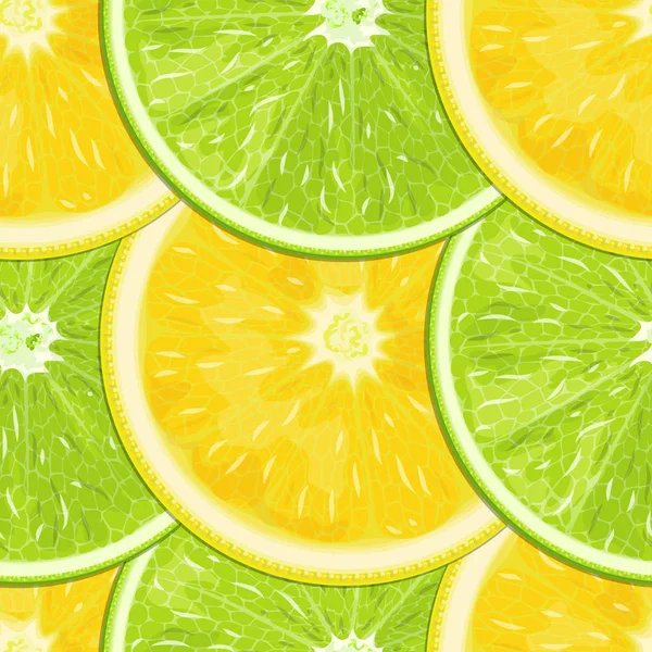 Limone Lime Fette Consistenza Senza Soluzione Continuità — Vettoriale Stock