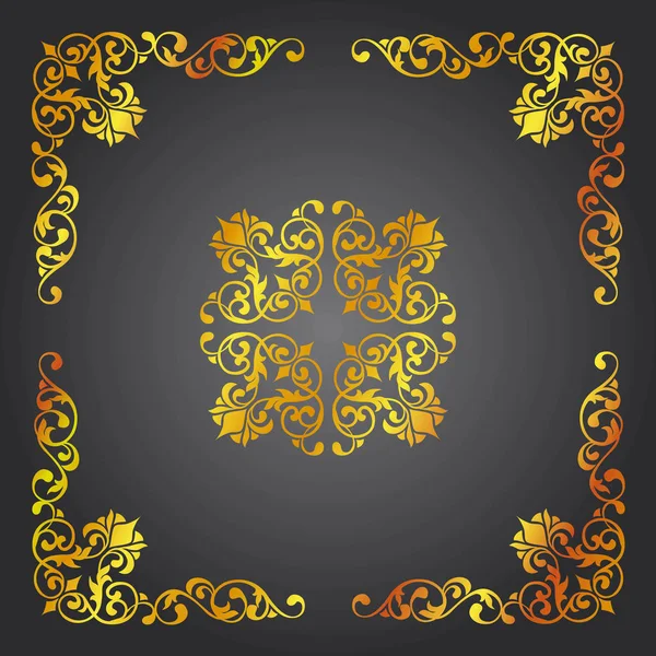 Background Ornament Classical Style Golden Colors — Stock Vector