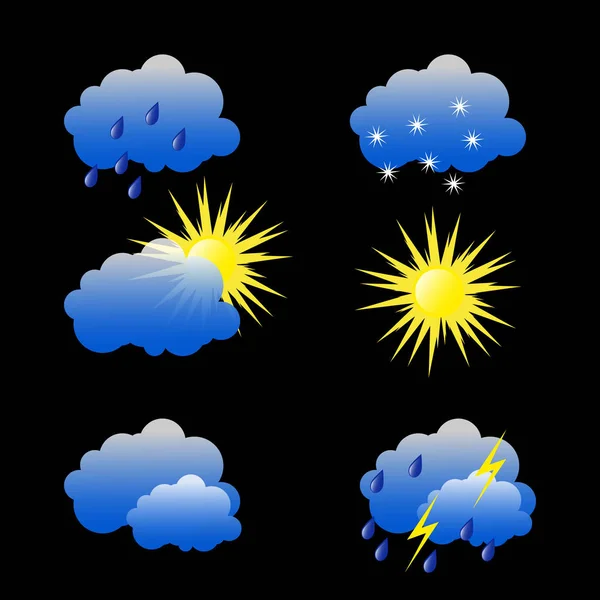 Set Pictures Weather — Stock Vector