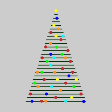  Bir broşür için resim, stilize bir Noel ağacı, vektör çizimi, farklı tasarım için