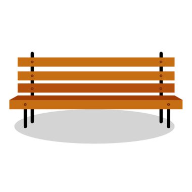 Vektör illüstrasyon, beyaz arka planda izole, sokak sandalyesi ahşap