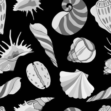 Gri kabuklu deniz kabukları, duvar kâğıdı ve kumaş süsleri, ambalaj kağıtları...