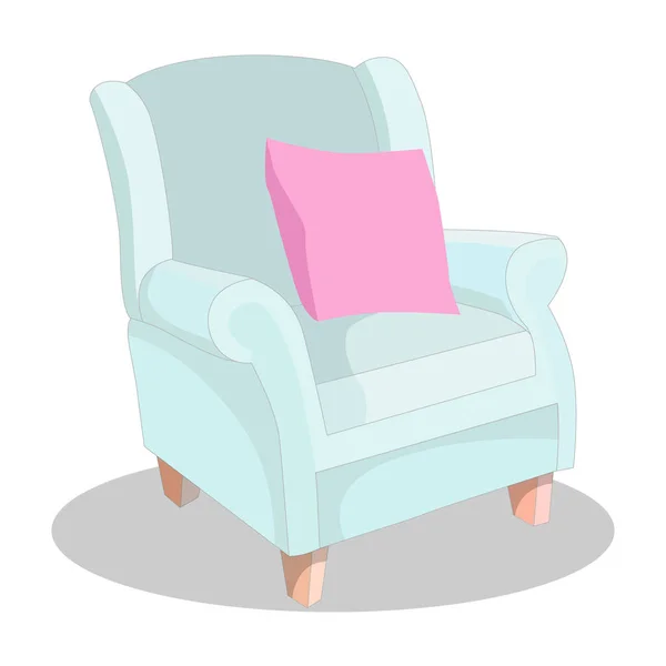 Imagen Una Silla Suave Ilustración Vectorial Aislar Sobre Fondo Blanco — Vector de stock