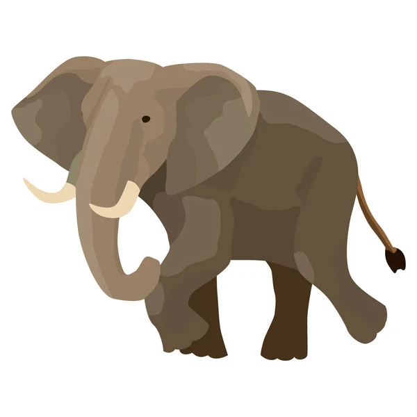 Illustration Vectorielle Image Éléphant Animal Sauvage Isoler Sur Fond Blanc — Image vectorielle