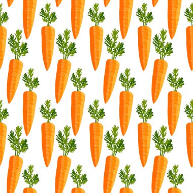Havuç resimli kusursuz desen, duvar kağıdı ve kumaş süsü, hatıra defteri kağıdı, farklı tasarımlar için arkaplan