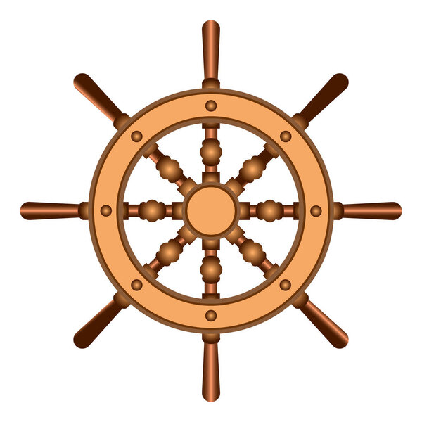 image of the steering wheel, element of the ship, isolate on a white background, vector illustration