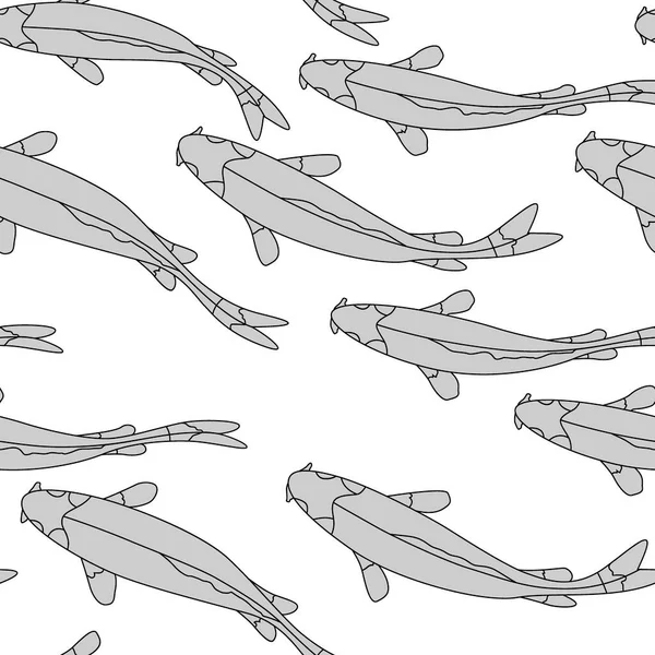 Безшовний Візерунок Зображення Риби Однотонних Кольорах Орнамент Шпалер Тканини Папір — стоковий вектор