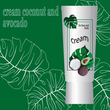 Hindistan cevizi ve avokadolu kremanın tanıtımı için arka plan