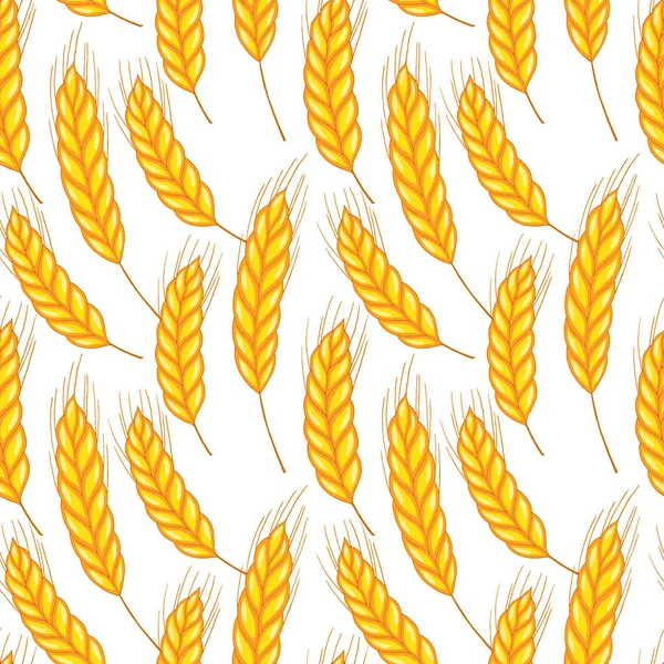 シームレスなパターン 小麦の写真 穀物の茎 布や壁紙の装飾 スクラップブッキング紙 異なるデザインの背景 — ストックベクタ
