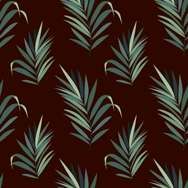 Motif Sans Couture Avec Feuilles Vertes Tropicales Ornement Pour Papier — Image vectorielle