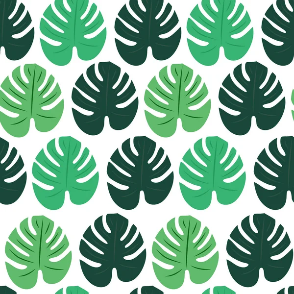 热带绿叶无缝图案 壁纸和织物装饰品 剪贴簿背景 包装纸 — 图库矢量图片