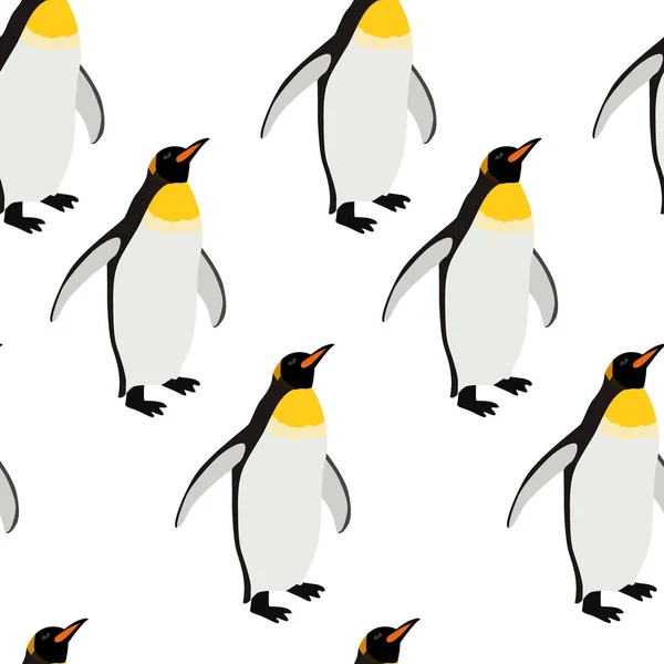 Patrón Sin Costuras Con Imágenes Pingüino Ornamento Para Papel Pintado — Vector de stock