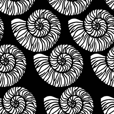 Tek renkli renklerde kusursuz desen, stilize kabuk, duvar kağıdı ve kumaş için süs, ambalaj kağıdı