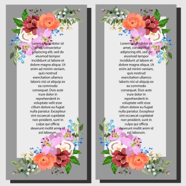 Mesaj pankartı, tebrik kartı, düğün davetiyesi, çiçeklerle süslenmiş