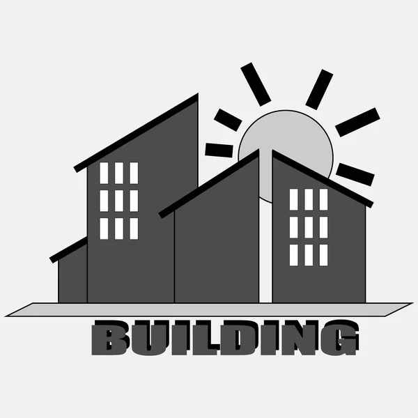Illustration Vectorielle Logo Pour Une Entreprise Construction Couleurs Monochromes — Image vectorielle