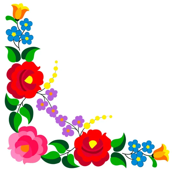 Ilustración Vectorial Marco Ornamento Flores Hojas Estilizadas Patrones Florales — Vector de stock